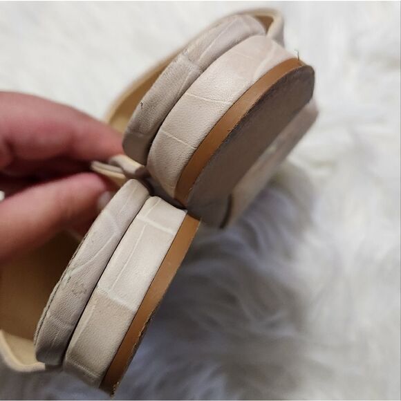 Arno Italian Pale Pink Croc Leather Mules Flat 7.5 - Picture 7 of 7